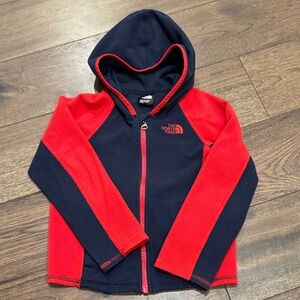 The North Face Kids Navy and Red Zip-Up Hoodie
